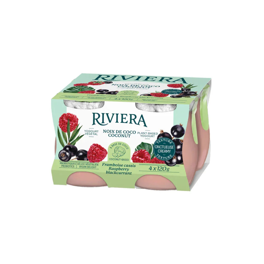 Coconut Raspberry and Blackcurrant Yogurt