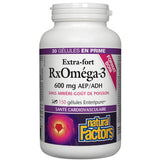RxOmega-3 Extra-fort 600 mg Natural Factors - La Boite à Grains