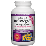 RxOmega-3 Extra-fort 600 mg Natural Factors - La Boite à Grains