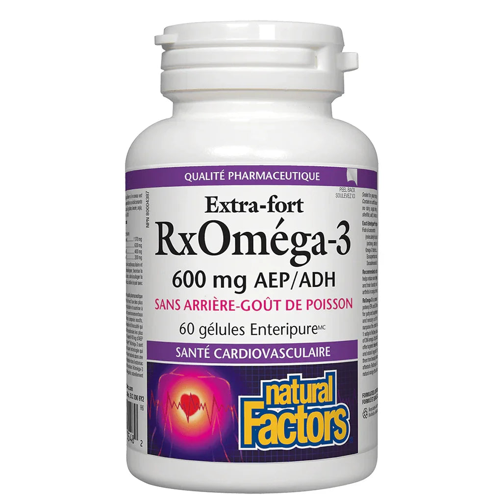 RxOmega-3 Extra Strength 600 mg Natural Factors - La Boite à Grains