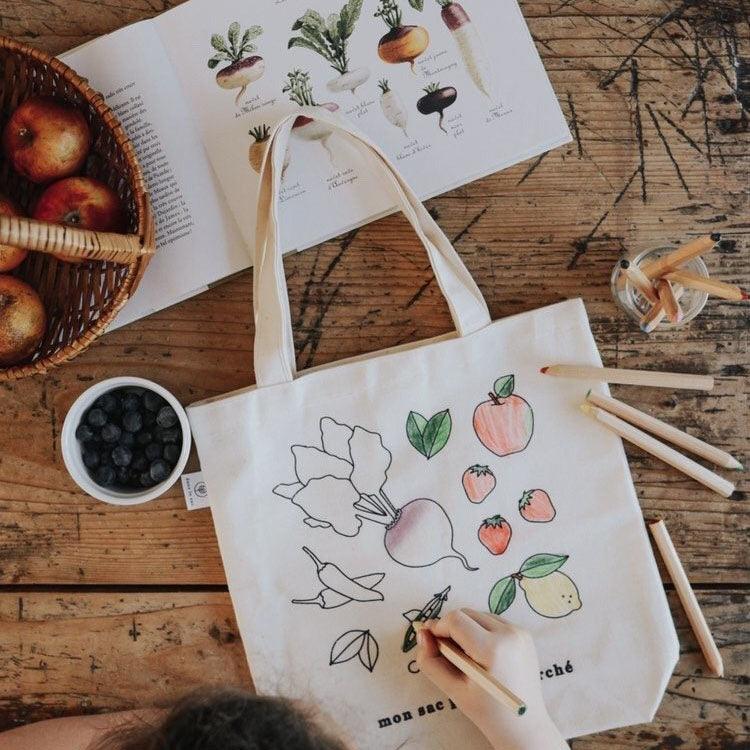 Sac Réutilisable pour le Marché à Colorier Dans le Sac - La Boite à Grains