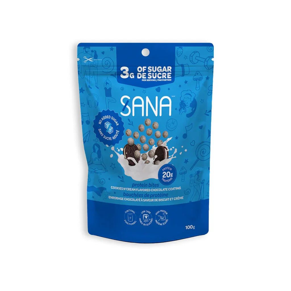 Sana chocolate biscuit and cream protein bites - La Boite à Grains