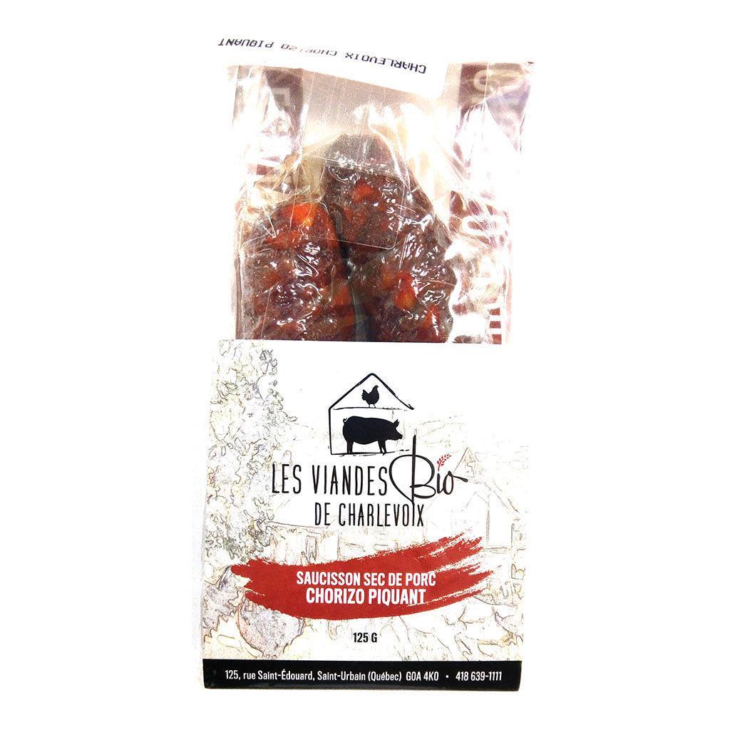 Organic Spicy Chorizo Pork Dry Sausage Les Viandes Biologique de Charlevoix - La Boite à Grains