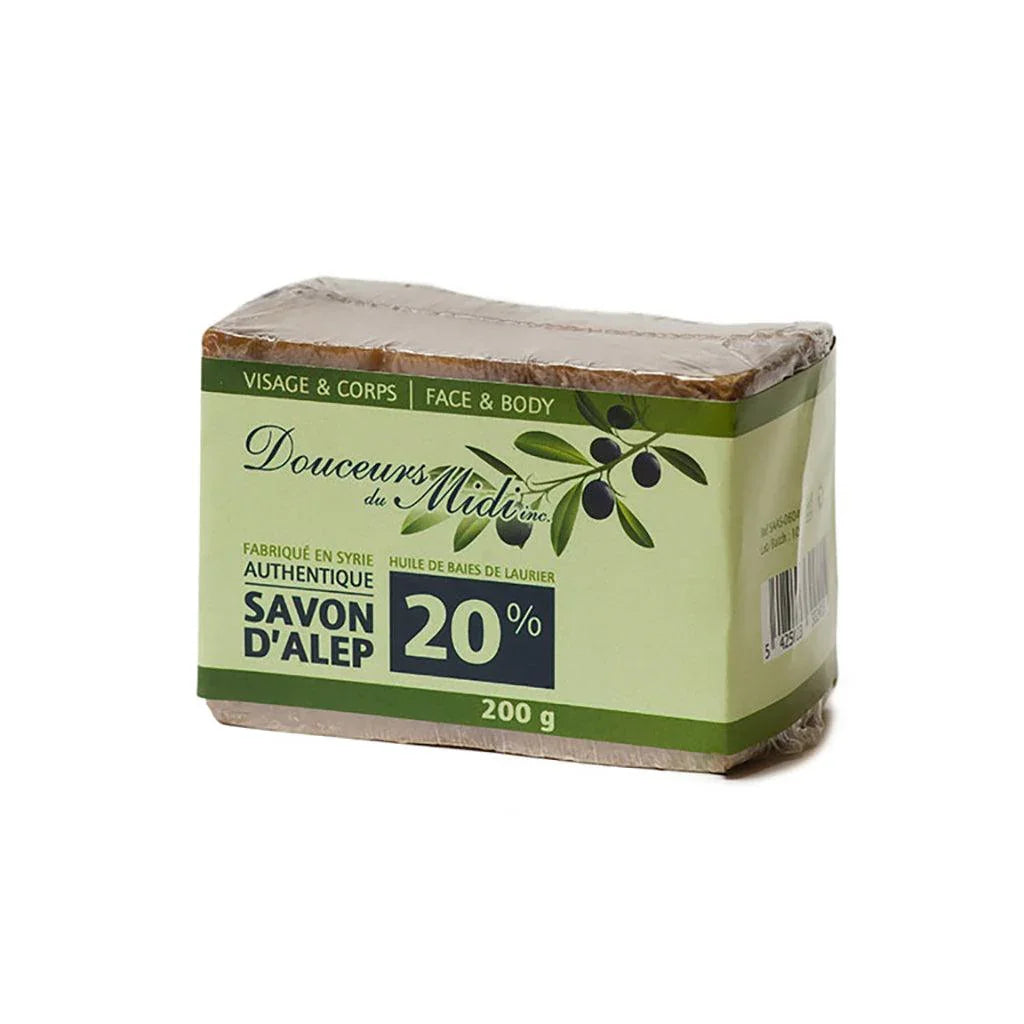 Savon d'Alep à 20% d'Huile de Laurier Douceurs du Midi - La Boite à Grains