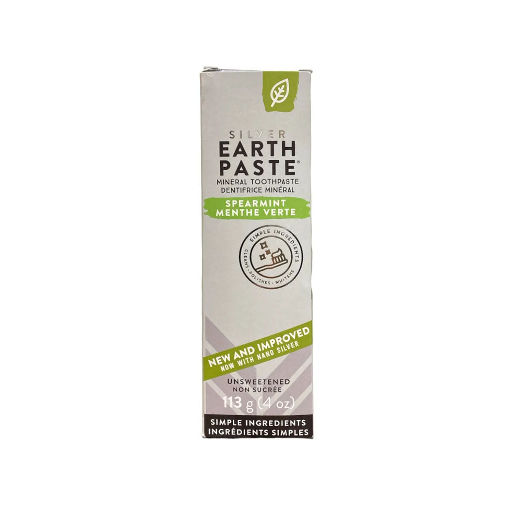 earth paste silver dentifrice minéral menthe verte 113 g - La Boite à Grains