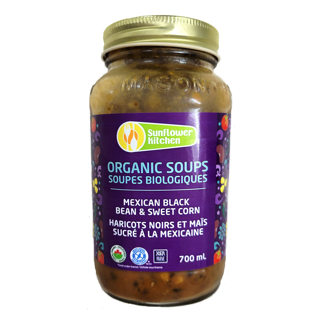 sunflower kitchen soupe biologique haricots noirs et maïs sucré à la mexicaine 700 ml - La Boite à Grains