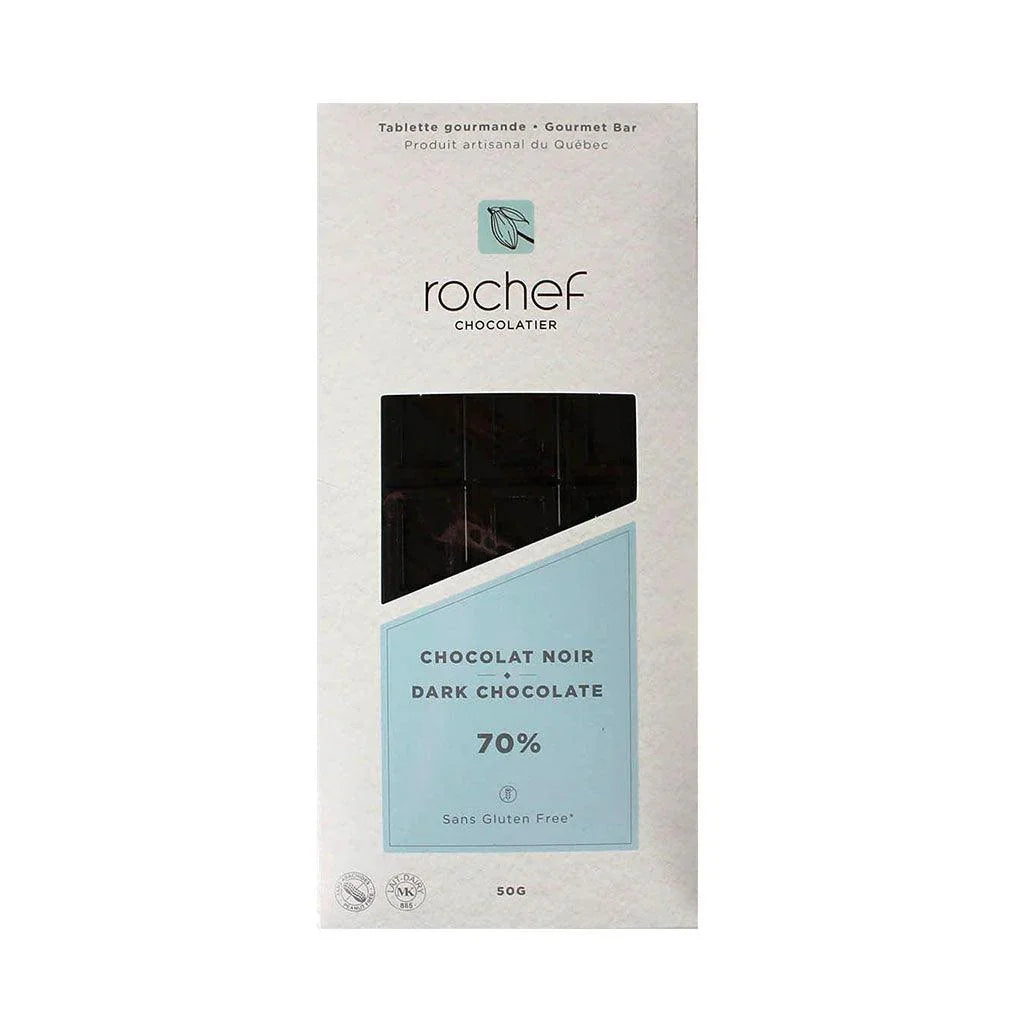 Gourmet Dark Chocolate Bar 70% Rochef Chocolatier - La Boite à Grains