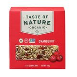 taste of nature cranberry snack bars 160 g