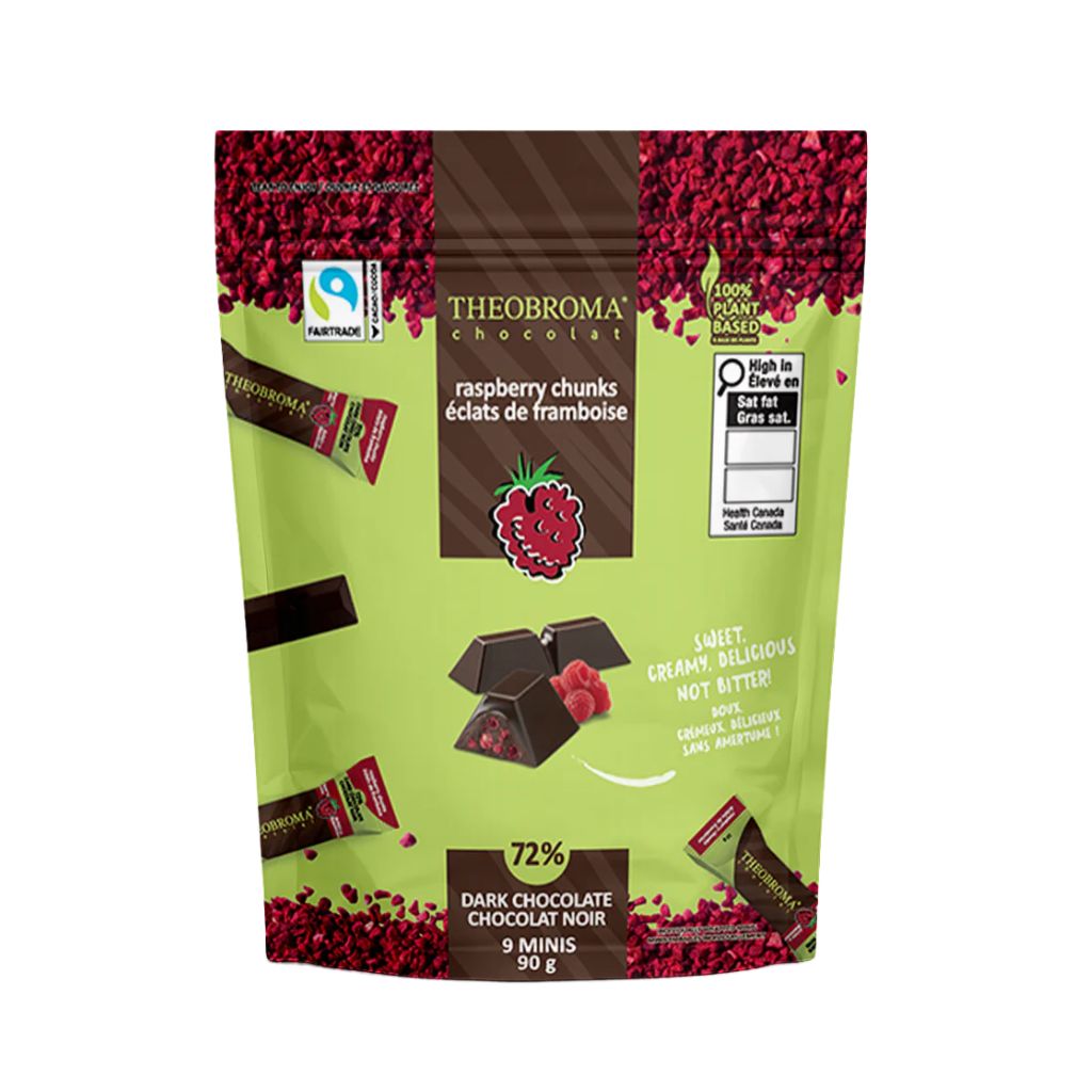 mini chocolat noir éclats de framboise Theobroma - La Boite à Grains