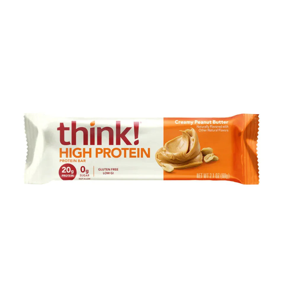 think barre à protéine élevée beurre d'arachide velouté 60 g