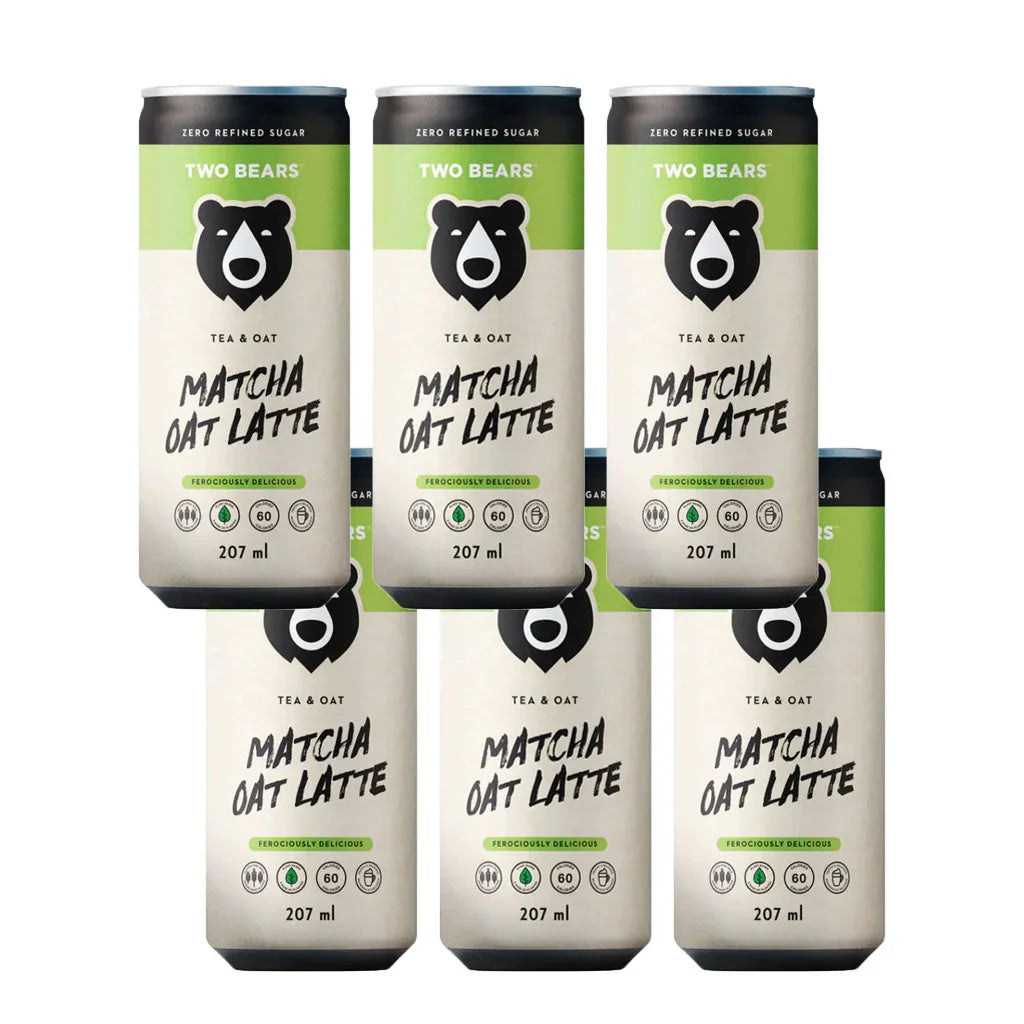 two bears latte sparkling matcha tea 6x207 ml - la boite à grains