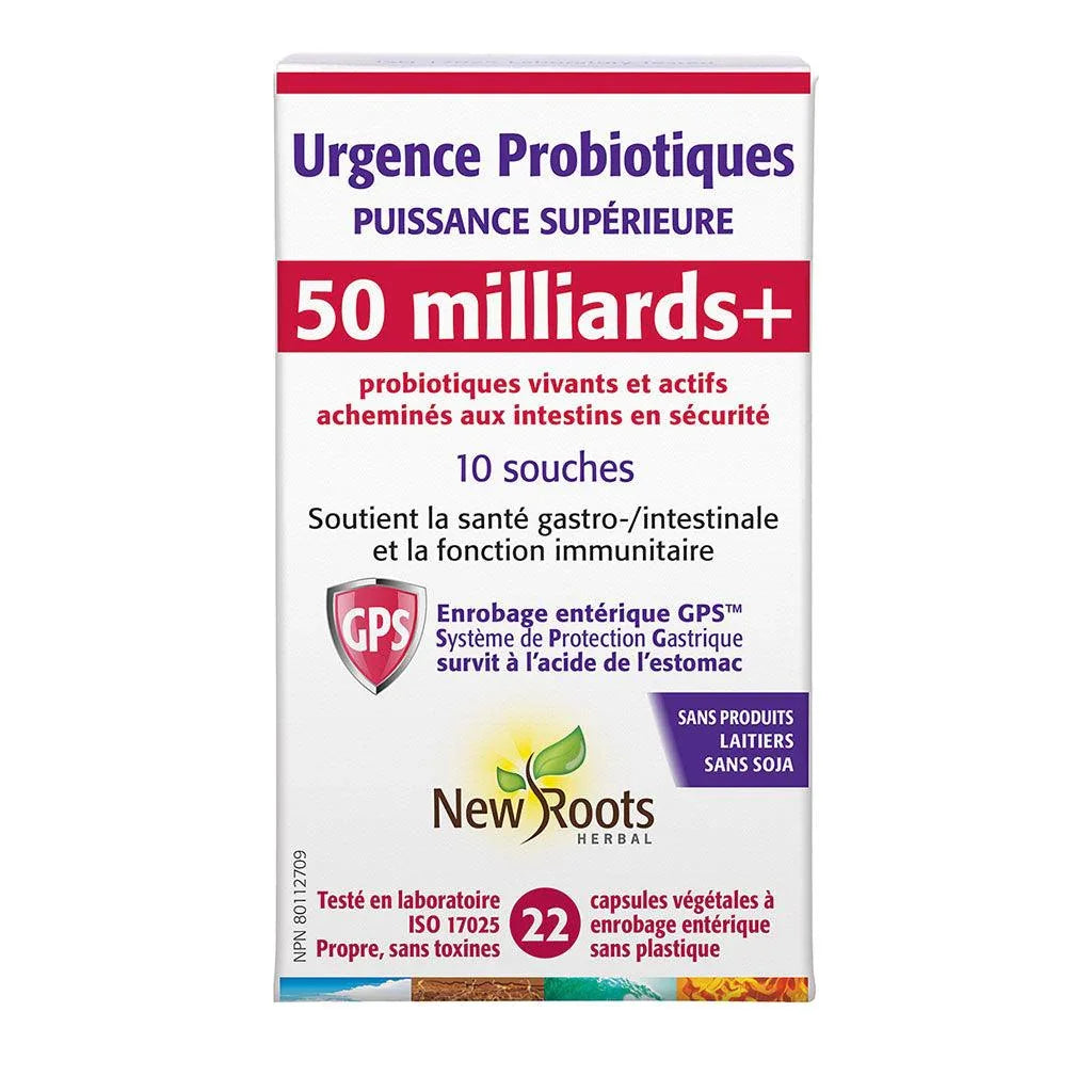 Urgence Probiotiques Puissance Supérieure 50 Milliards+ New Roots Herbal - La Boite à Grains