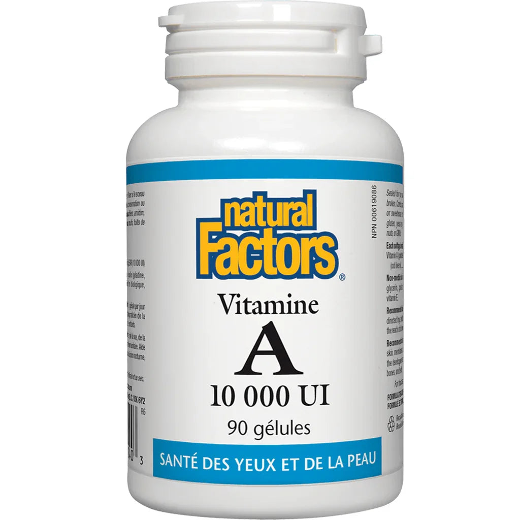 Vitamine A 10 000 UI Natural Factors - La Boite à Grains
