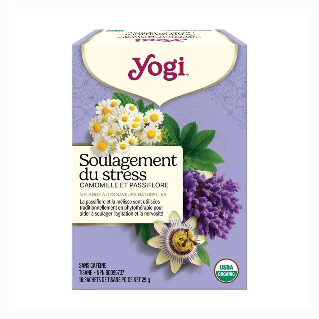 tisane soulagement du stress camomille passiflore biologique Yogi - La Boite à Grains
