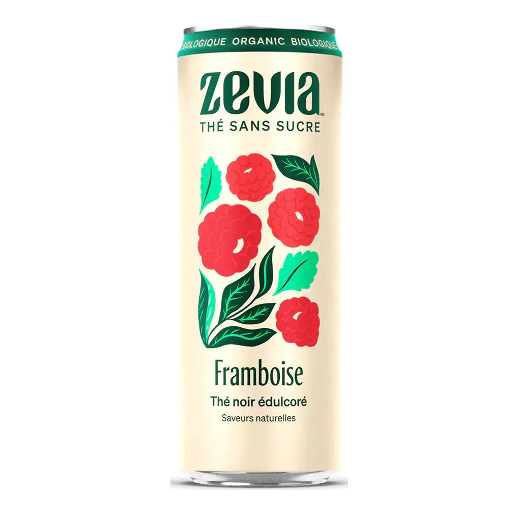zevia organic raspberry sugar-free tea 355 ml