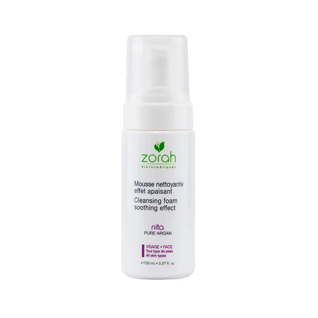 zorah biocosmétiques mousse nettoyante effet apaisant nita visage 150 ml - La Boite à Grains