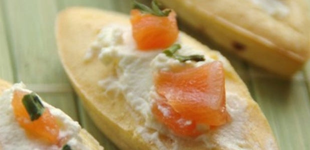Wasabi and Smoked Salmon Barquettes