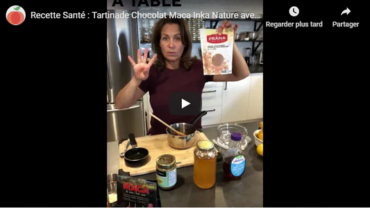 Recette Santé : Tartinade Chocolat Maca Inka Nature avec Lynn Goneau - La Boite à Grains