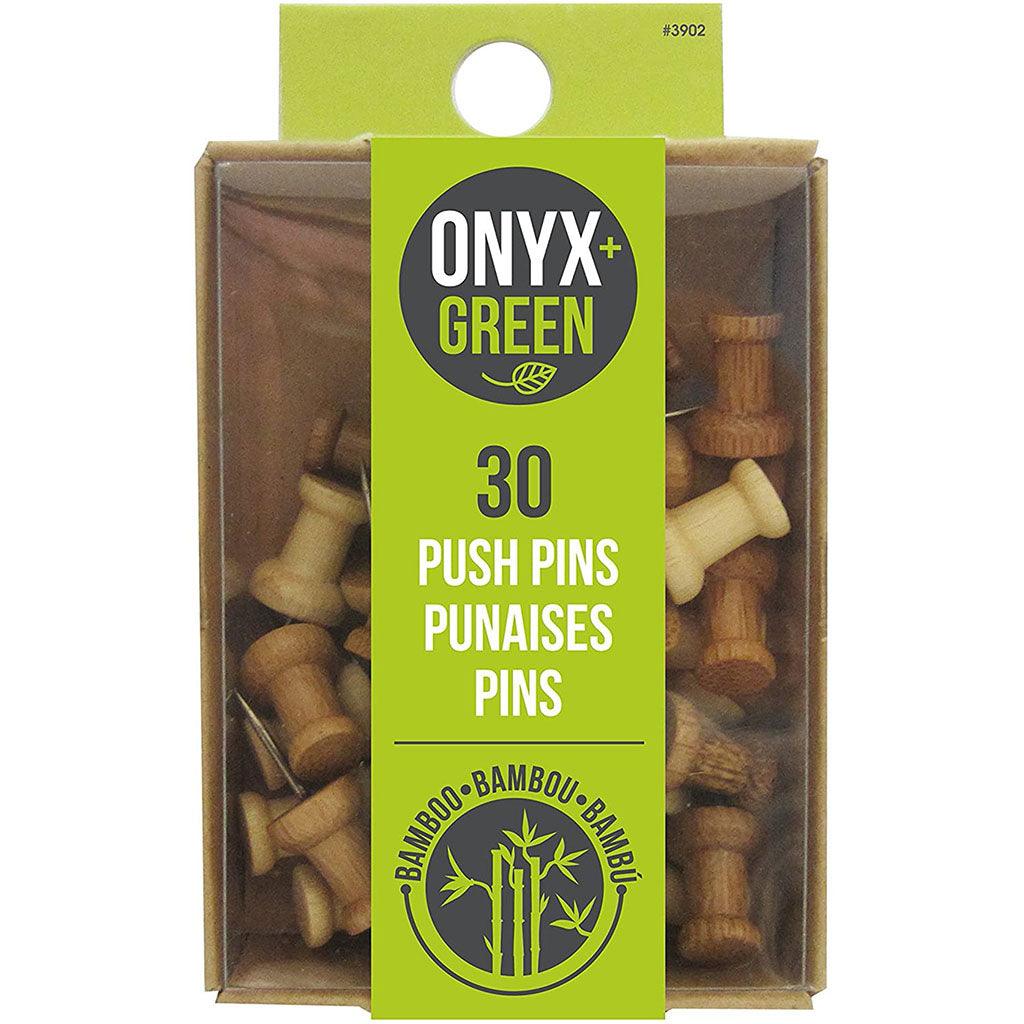 30 Punaises en Bambou Onyx + Green - La Boite à Grains