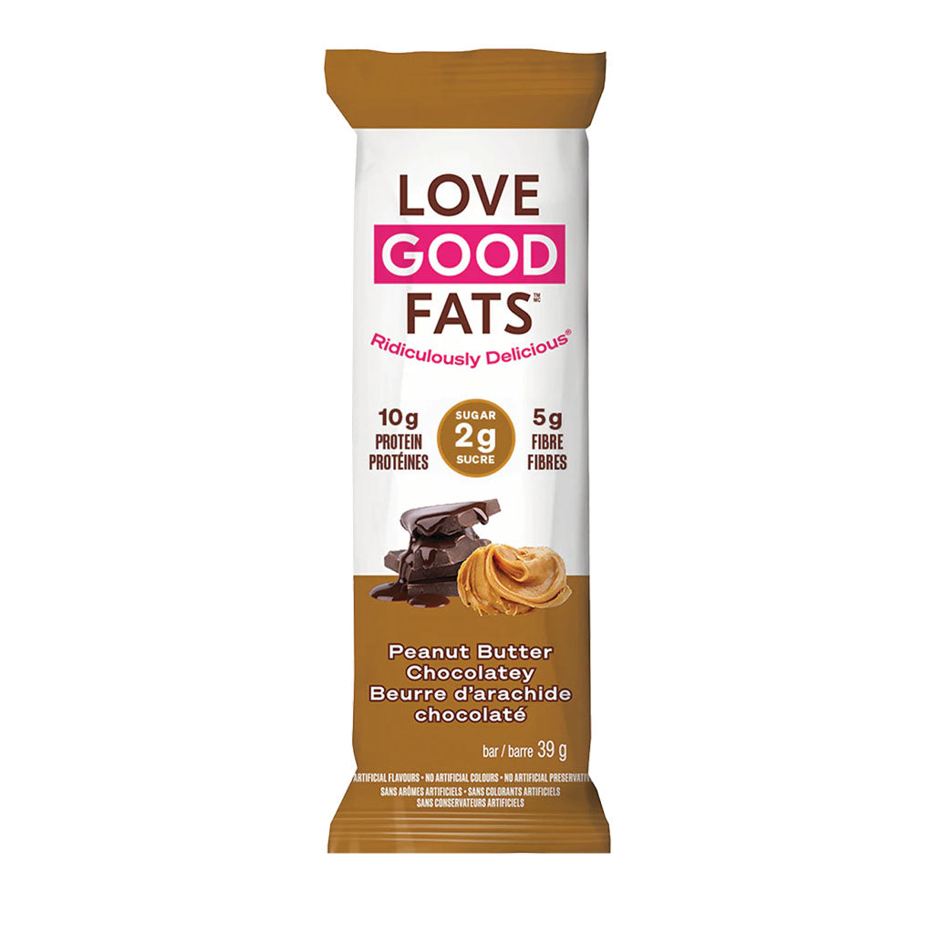 barre beurre d'arachide chocolaté Love Good Fats - La Boite à Grains