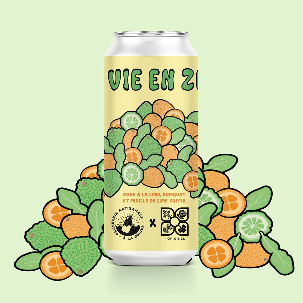 À la dérive bière La Vie en Zeste gose lime kumquat lime kaffir - La Boite à Grains