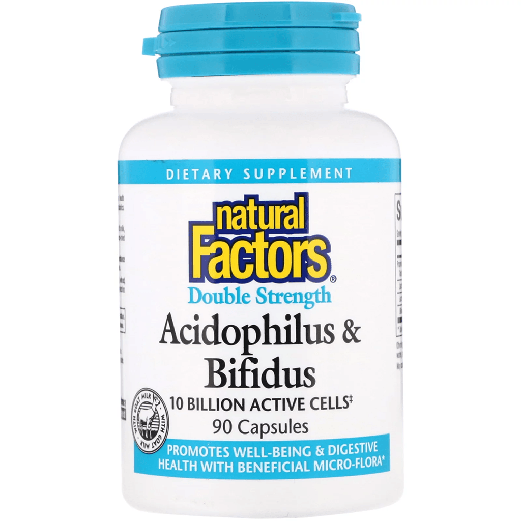 Acidophilus & Bifidus Double Puissance Natural Factors - La Boite à Grains