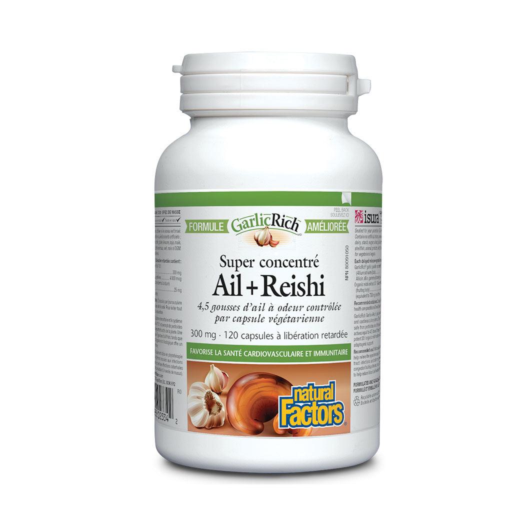 Ail + Reishi Super Concentré Natural Factors - La Boite à Grains