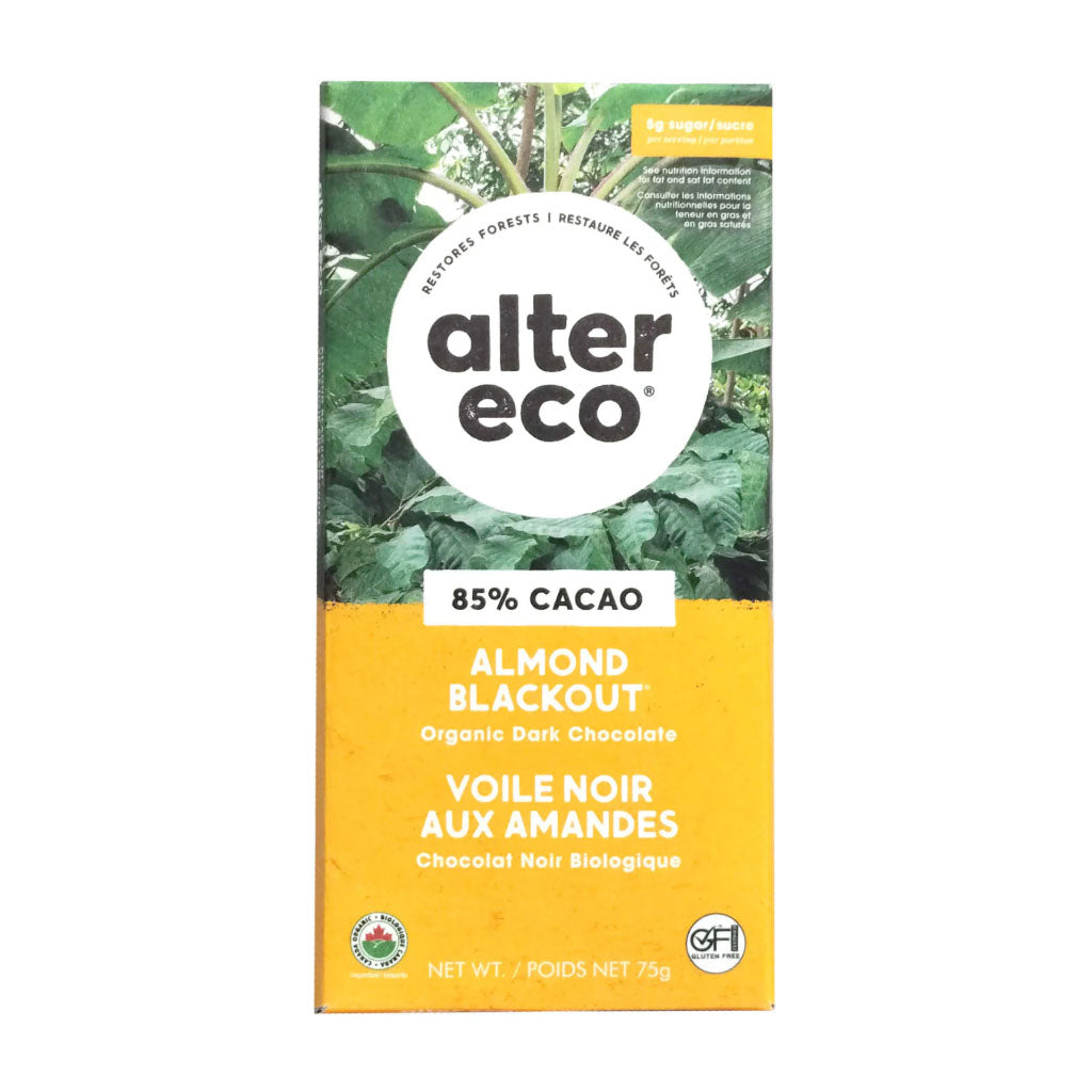 chocolat voile noir aux amandes bio alter eco - La Boite à Grains
