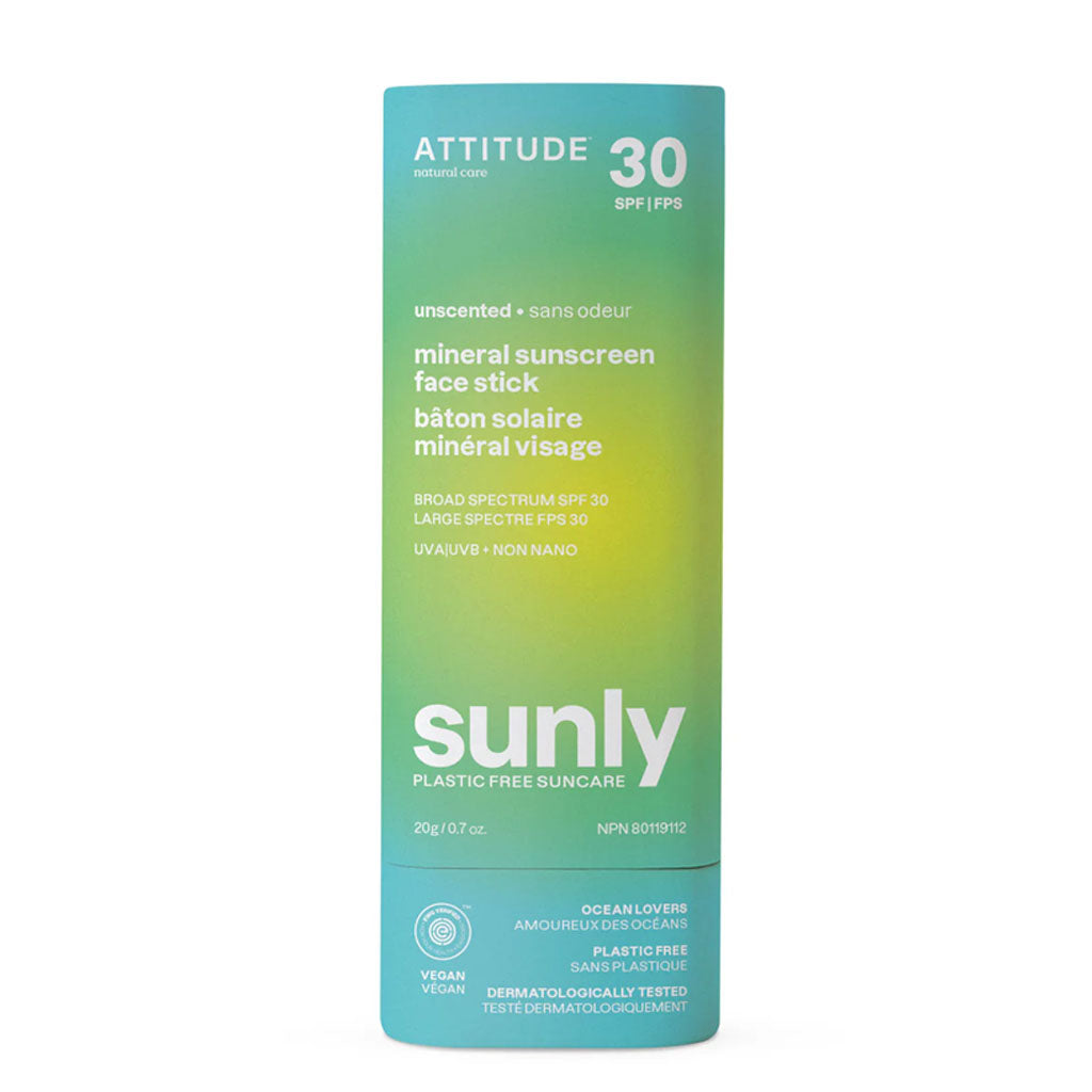 attitude bâton solaire minéral visage Sunly sans odeur FPS 30 20 g - La Boite à Grains