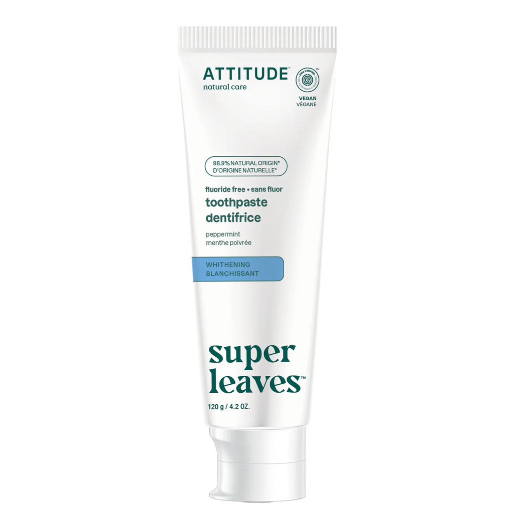 Attitude dentifrice blanchissant menthe poivrée sans fluor 120 g - La Boîte à Grains