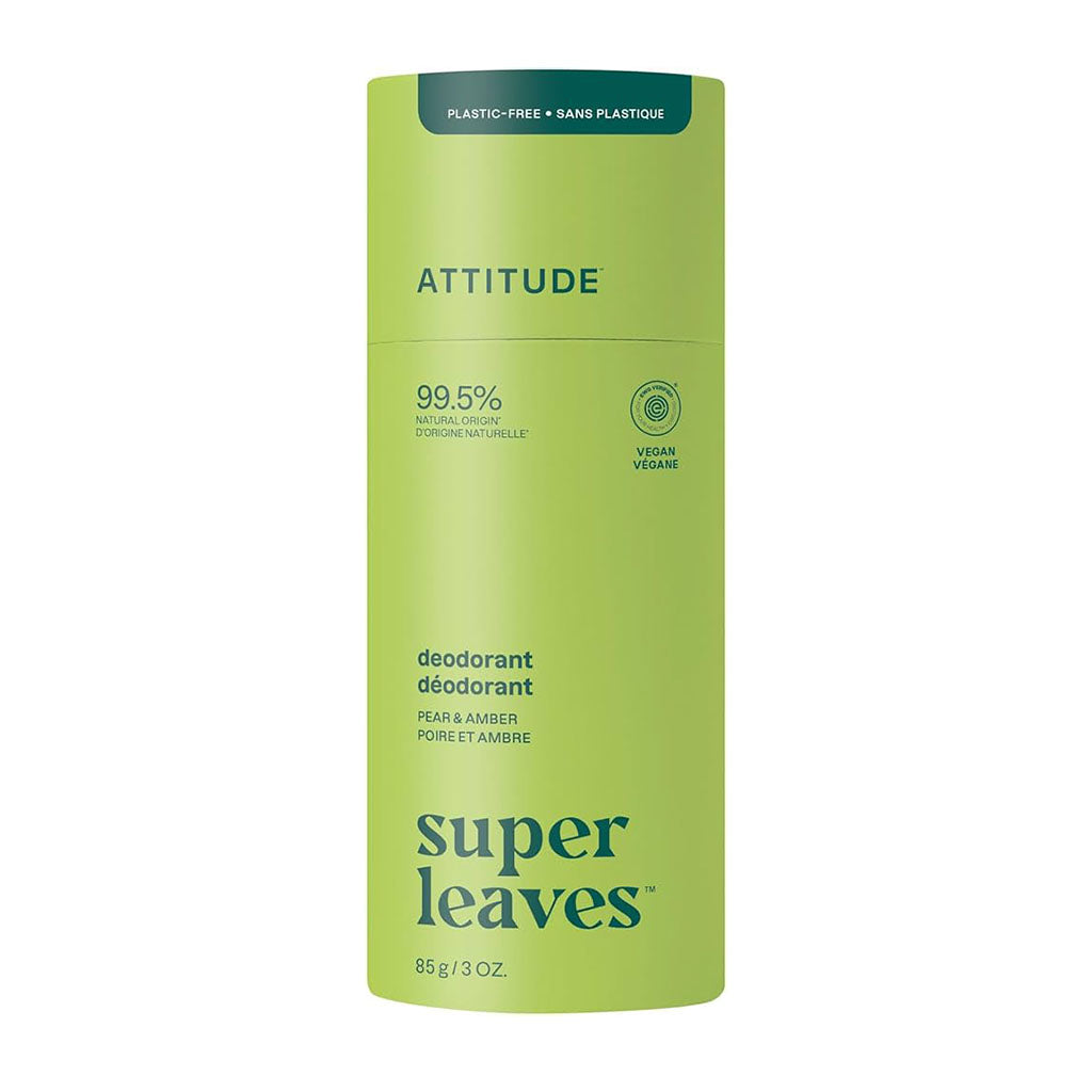déodorant Super Leaves poire et ambre Attitude - La Boite à Grains