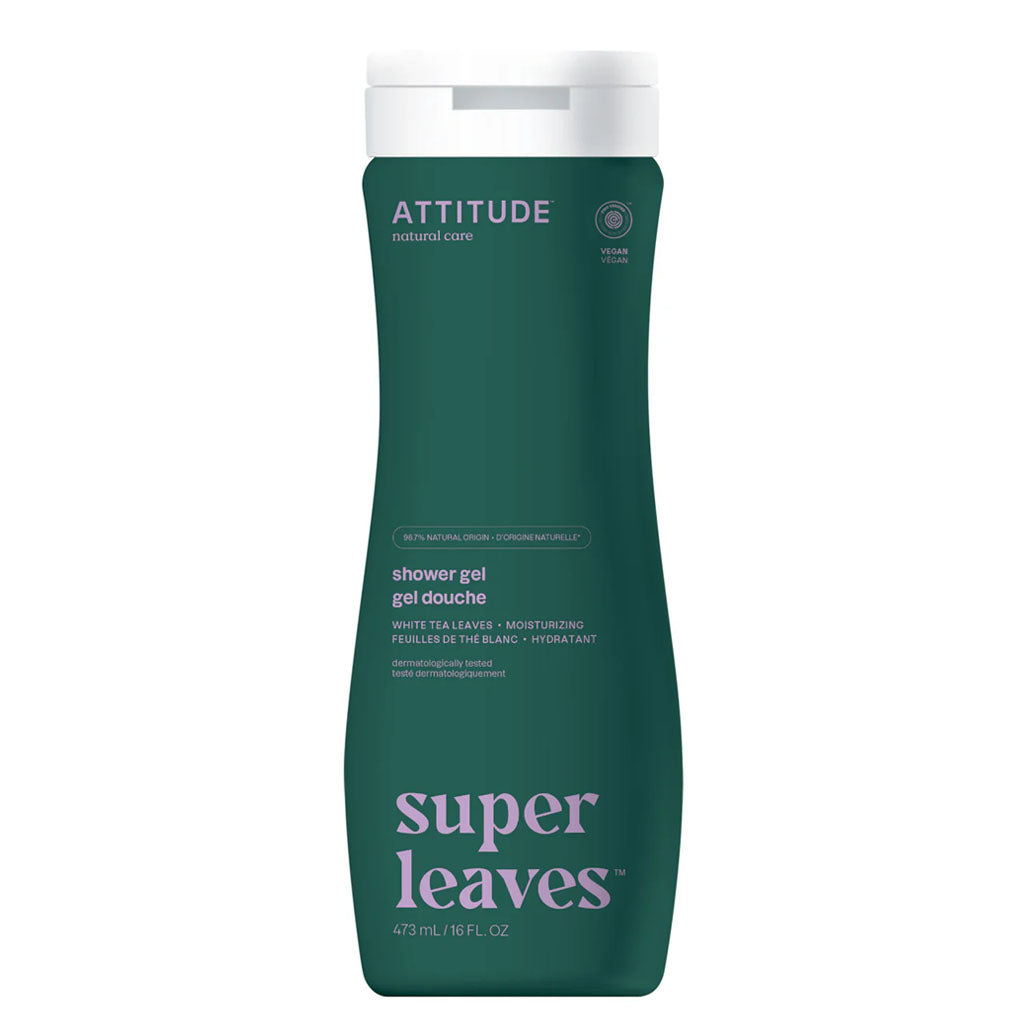 Attitude gel douche hydratant super leaves feuilles de thé blanc 473 ml - La Boite à Grains