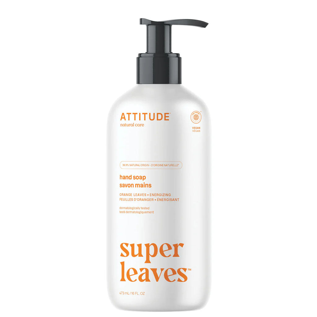 Attitude savon à mains super leaves énergisant feuilles d'oranger 473 ml - La Boite à Grains