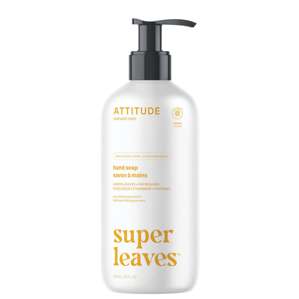 Attitude savon à mains super leaves vivifiant feuilles de citronnier 473 ml - La Boite à Grains