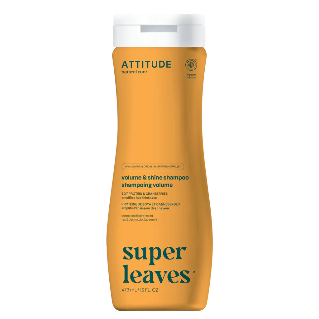 Attitude shampoing super leaves volume protéine de soya et canneberges 473 ml - La Boite à Grains