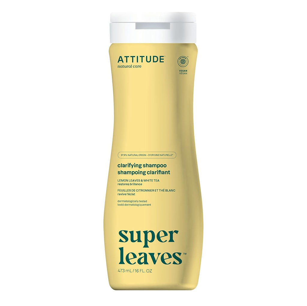 attitude super leaves shampoing clarifiant feuilles de citronnier et thé blanc 473 ml