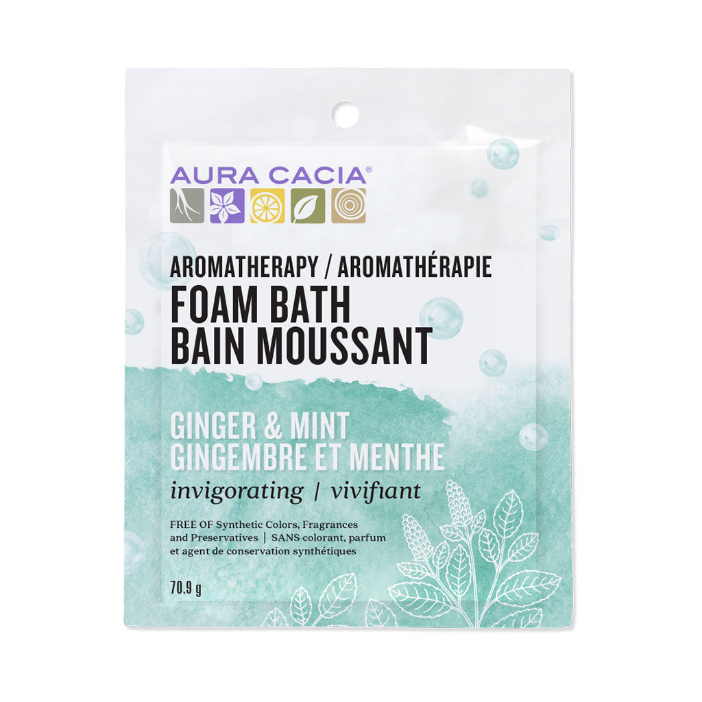 aura cacia bain moussant vivifiant gingembre et menthe