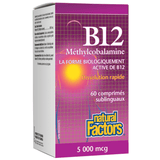 B12 Méthylcobalamine Natural Factors - La Boite à Grains