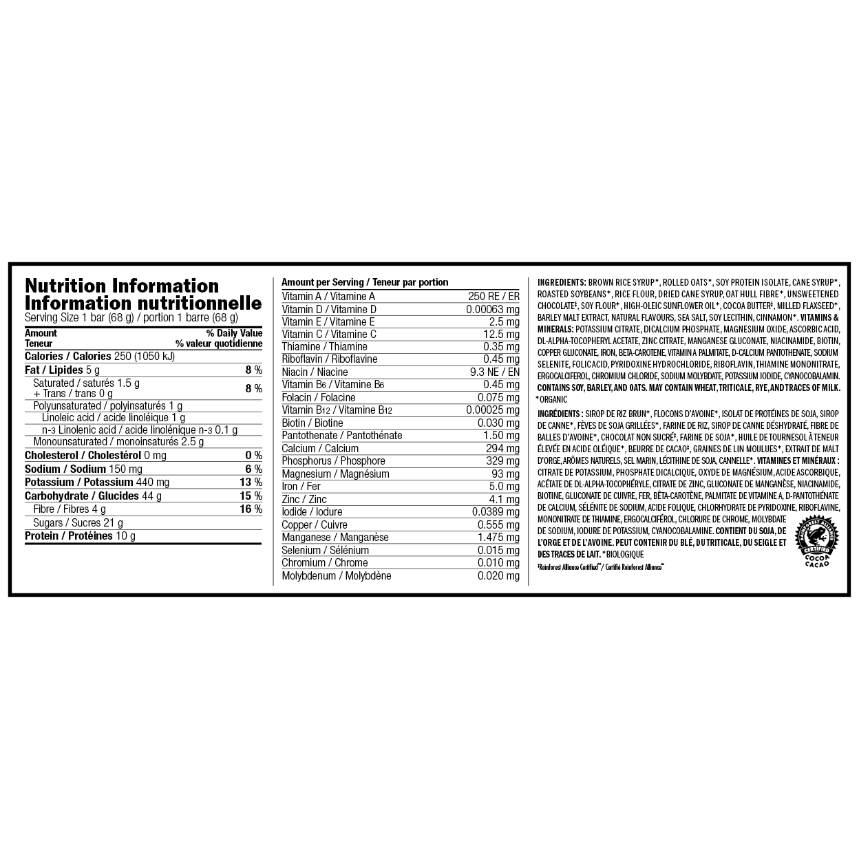 Barre Brisures de Chocolat Clif - La Boite à Grains