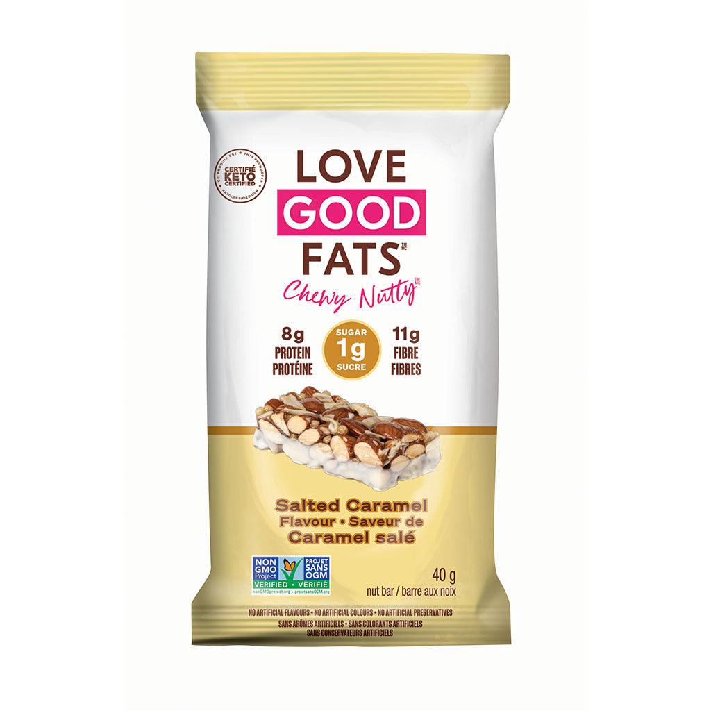 Barre Chewy Nutty à Saveur de Caramel Salé Love Good Fats - La Boite à Grains