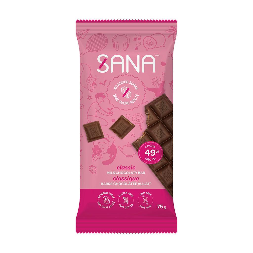 Barre Chocolatée au Lait Classique 49% Sana - La Boite à Grains