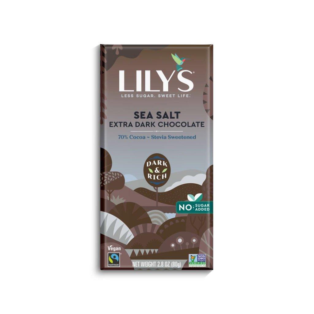 Barre Chocolatée Très Noire au Sel de Mer Lily's Sweets - La Boite à Grains