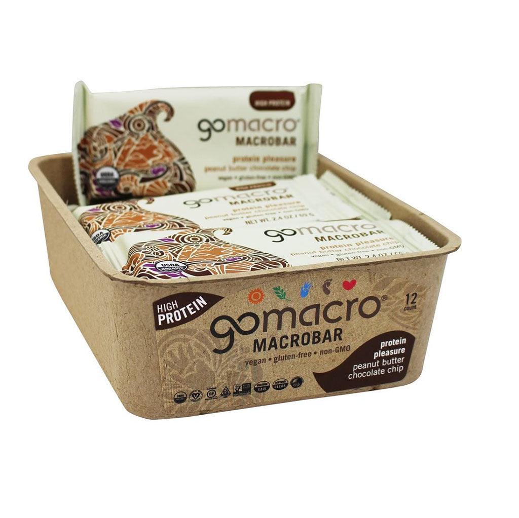 Barre Plaisir Protéiné Beurre d'Arachides Brisures de Chocolat GoMacro - La Boite à Grains