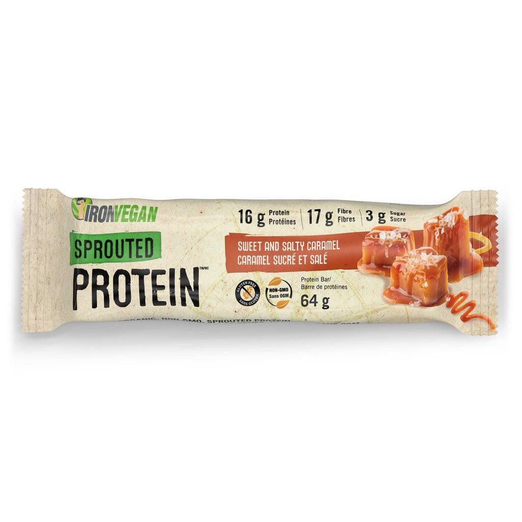 Barre Protéinée Végane Caramel Sucré & Salé Sprouted Protein Iron Vegan - La Boite à Grains