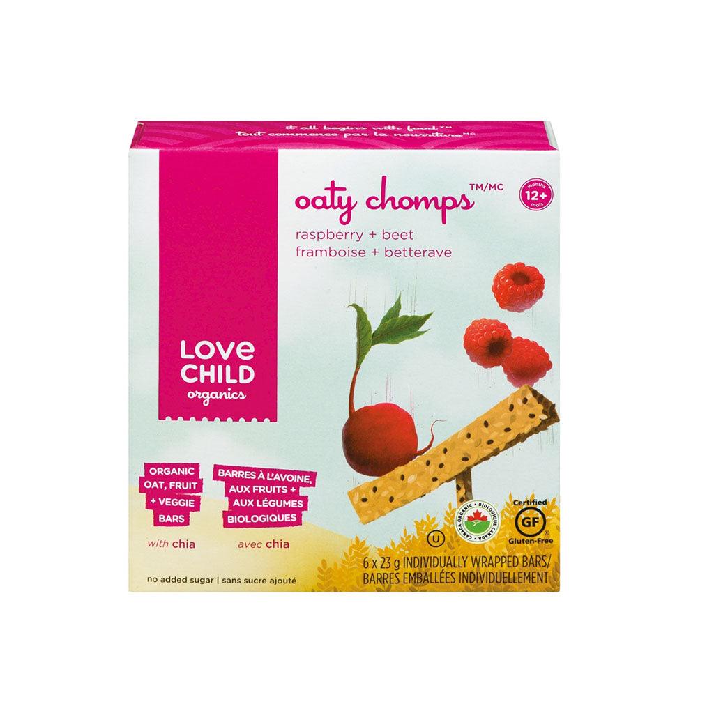 Barres à l'Avoine Framboise et Betterave Oaty Chomps Love Child Organics - La Boite à Grains