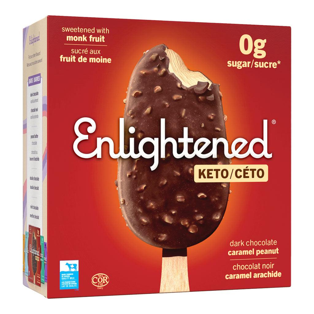 Barres Glacées Chocolat Noir Caramel Arachide Keto Enlightened - La Boite à Grains