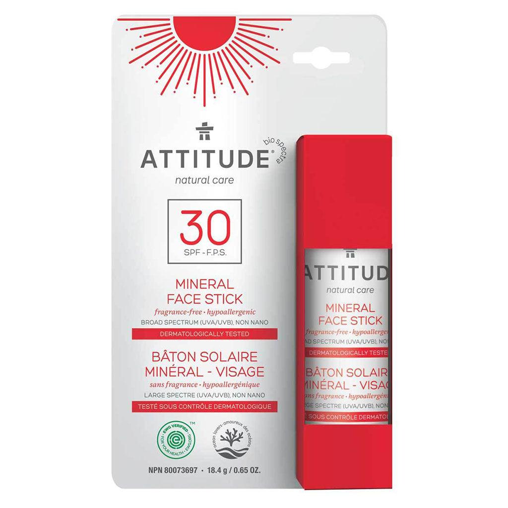 Bâton Solaire Minéral Visage FPS 30 Sans Fragrance Attitude - La Boite à Grains