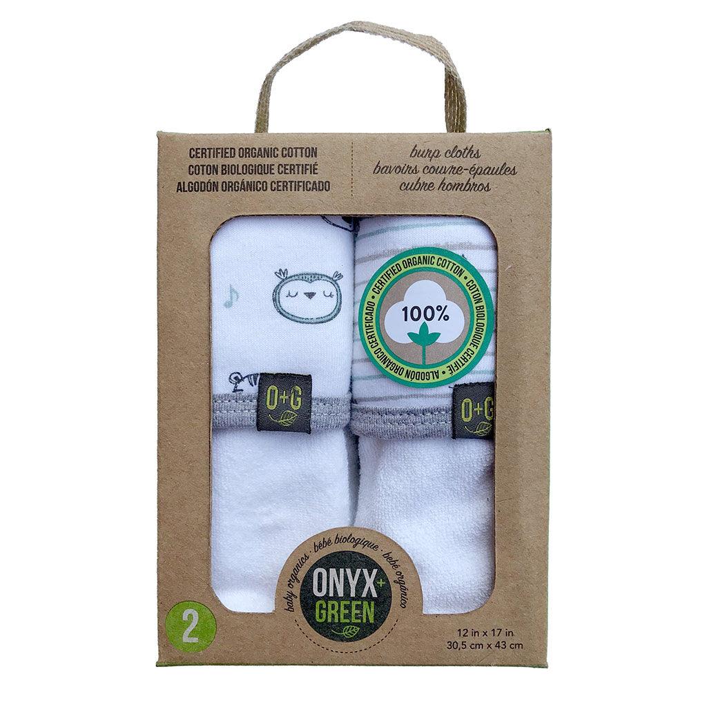 Bavoirs Couvre Épaules Bébé Coton Biologique Certifié Onyx + Green - La Boite à Grains