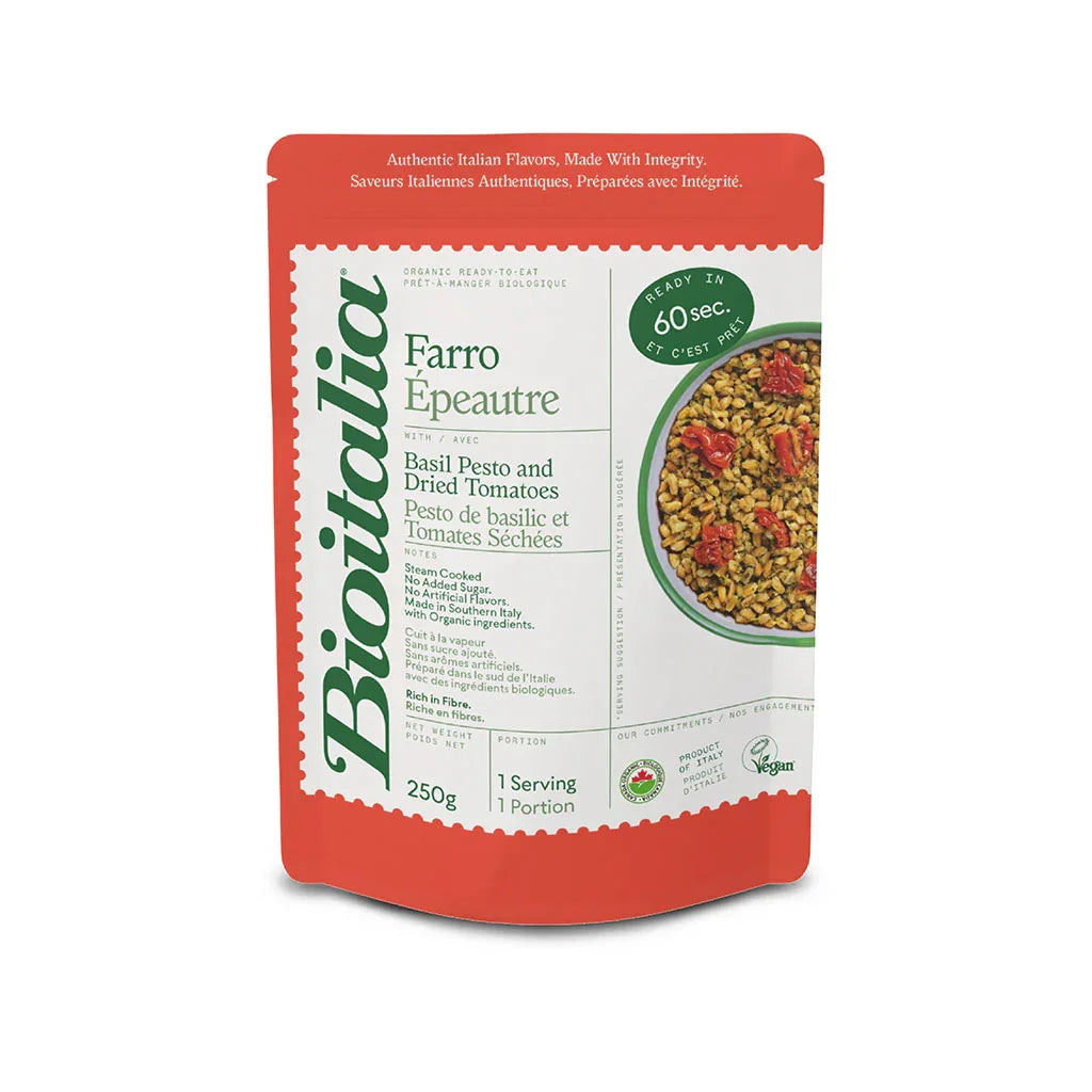 spelled with basil pesto and organic dried tomatoes Bioitalia - La Boite à Grains