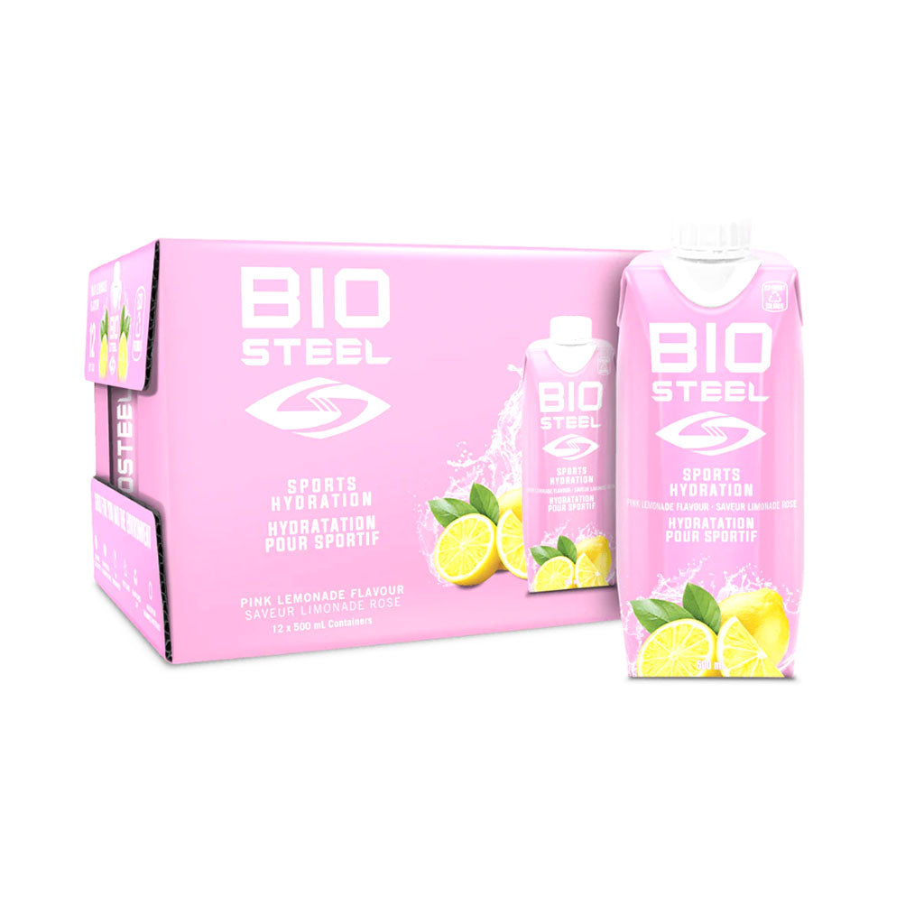 biosteel boisson hydratation pour sportif saveur limonade rose 12 x 500 ml - La Boite à Grains